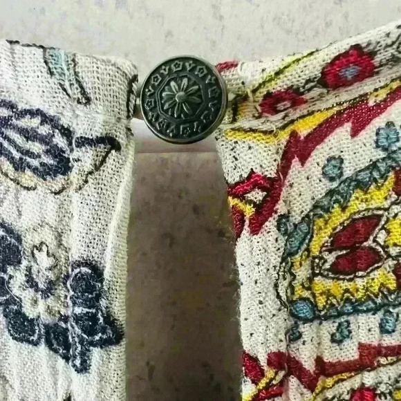 AMERICAN EAGLE OUTFITTERS BOHO COLORFUL LONG SLEEVE BEACHY VACATION ROMPER SIZE - Picture 5 of 7